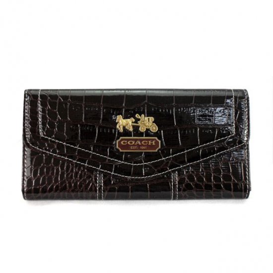 Coach Madison In Embossed Large Coffee Wallets EDO | Coach Outlet Canada